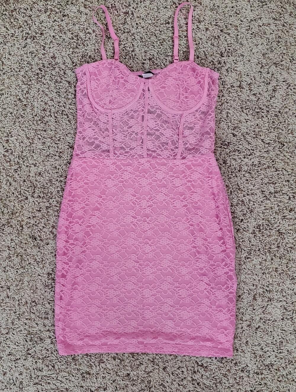 H&M Divided Pink Lace Mini Dress- Sz S
